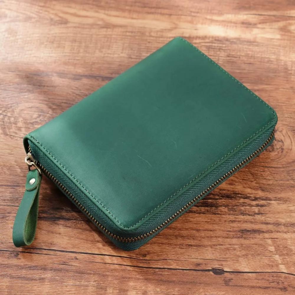 Leather 5-Slot Pen Bag Creative Diary Stationery 2025 Zipper Wrap for Hobonichi/ Stalogy/ Midori