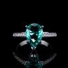 Light Luxury Temperament Socialite Ring Women'S Exquisite Zircon Drop-Shaped Emerald Ring