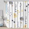 Waterproof Shower Curtain 3D Printing Tropical Jungle Plant Leaves Flowering Season Polyester Shower Curtain Free Hook