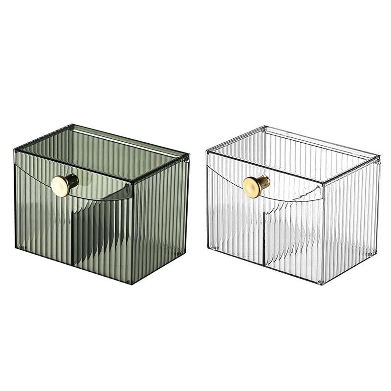 Cotton Swab Storage Box Desktop Dust-Proof Transparent Jewelry Box Makeup Removal Cotton Storage Organizer Lipstick Container