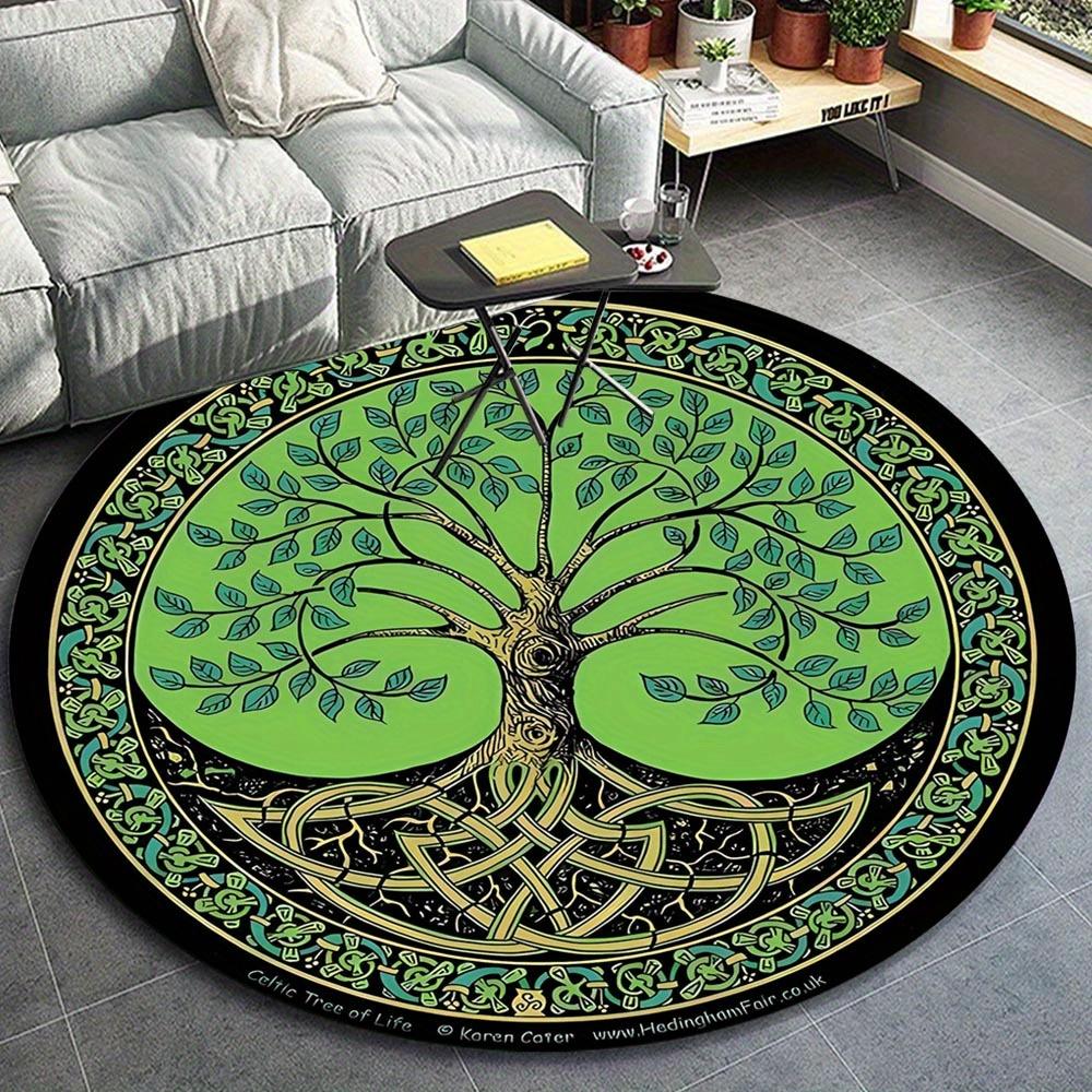 

1pc Retro 9216141532 Pattern Round Floor Mat, Non-slip for Living Room Bedroom Chair Carpets Home Decor Gifts, Home Decor Room Decor Outdoor 80cm by 80cm