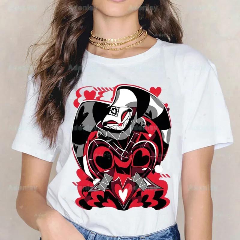 Cartoons Helluva Boss T-shirts Women Summer Graphic Tees Funny Shirts For Woman Tshirts Crew Neck Harajuku Tops