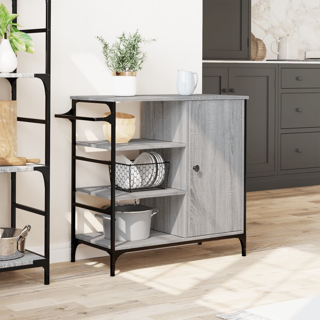 Kitchen Trolley Grey Sonoma 87.5 x 38.5 x 84.5 cm Particleboard