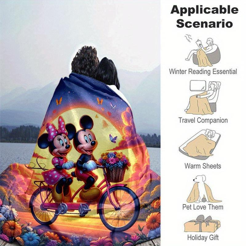 1pc Mickey Printing Blanket - Soft, All-Season Throw for Living Room, Bedroom,Personalized Gift with Adorable Cartoon Design