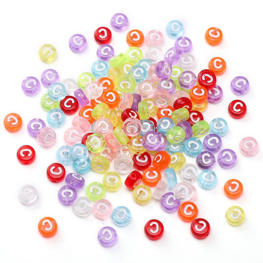 100 ks Akrylové korálky s písmeny Kulaté volné korálky pro DIY náramek Výroba módních šperků