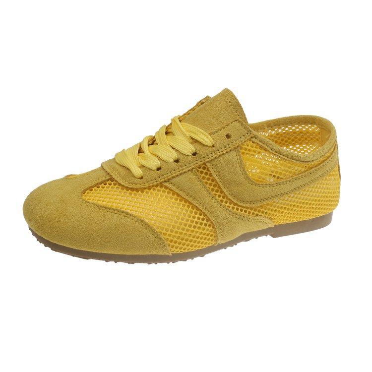 Hohle deutsche Trainingsschuhe Sommer Neu Mesh Atmungsaktiv Laufschuhe Weiches Leder Flacher Boden Nische Freizeit-Sportschuhe