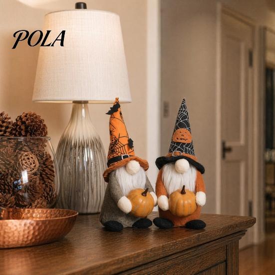 Safety Halloween Decor for Kids Gnome Figurine, Fabric Pumpkin Bat Ornament, Faceless Doll Creative Desktop Figurine Shelf Table, Spooky Home