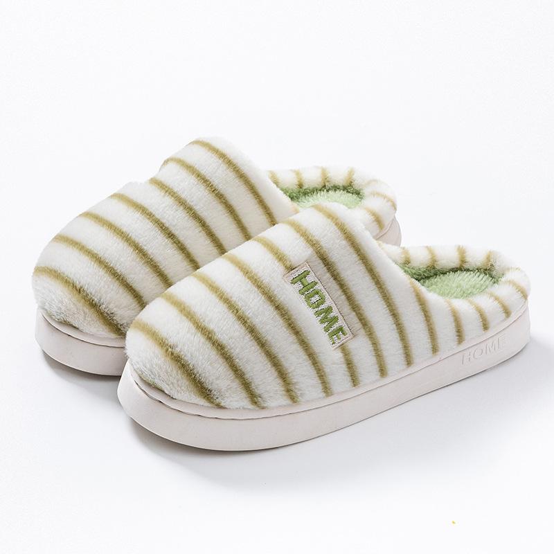 Cotton Slippers Home Autumn and Winter Indoor Platform Shoes Warm Plush Slippers Couple Cotton Shoes Non-slip Cotton Mop
