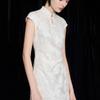 Langzi Lanting Xu New Chinese Style Jacquard Sleeveless Qipao Dress