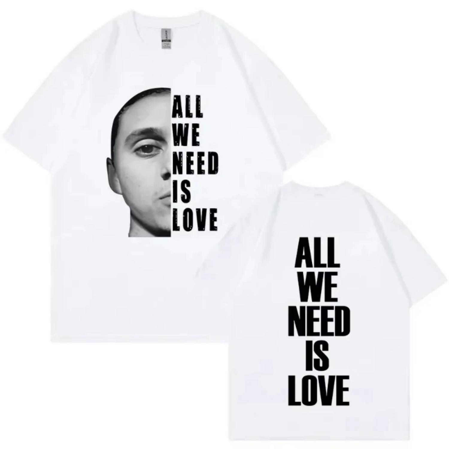 

Canserbero All We Need Is Love Merch T Shirt Men s Women Fashion Vintage Short Sleeve T-shirts Cotton Casual Oversized T Shirts S чёрный