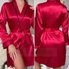 Růžová nevěsta Družička Svatební župan Jaro Léto Žena Noční prádlo Kimono Župan Župan Volné Běžné Saténové Domácí Šaty Společenské oblečení