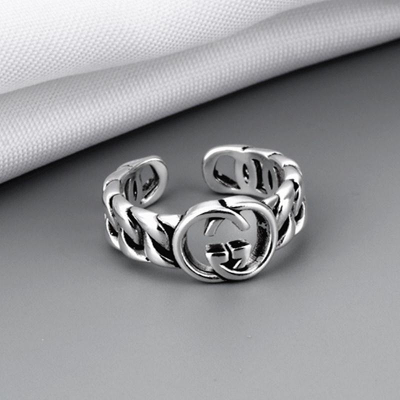 Design Sinn Trendige Mode Persönlichkeit Leichter Luxus Nische Geometrisch Offener Ring Set Zeigefinger Kleiner Finger Ring