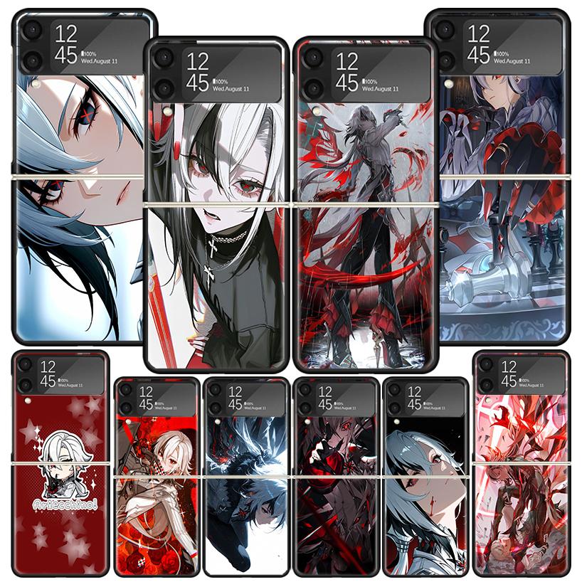 Arlecchino Genshin Impact Phone Case For Samsung Z Flip 7 6 5 4 3 Galaxy ZFlip7 ZFlip6 ZFlip5 ZFlip4 ZFlip3 5G Print Cover