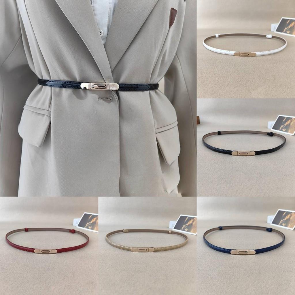 Summer Genuine Leather Girl Slim Waist Belt Metal Buckle Dresses Decoration