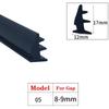 1/3/5/10M Door And Window Sealing Strip Aluminum Windproof Alloy Fixed Glass Gap Three T Type Fill The Card Slot Rubber Strips