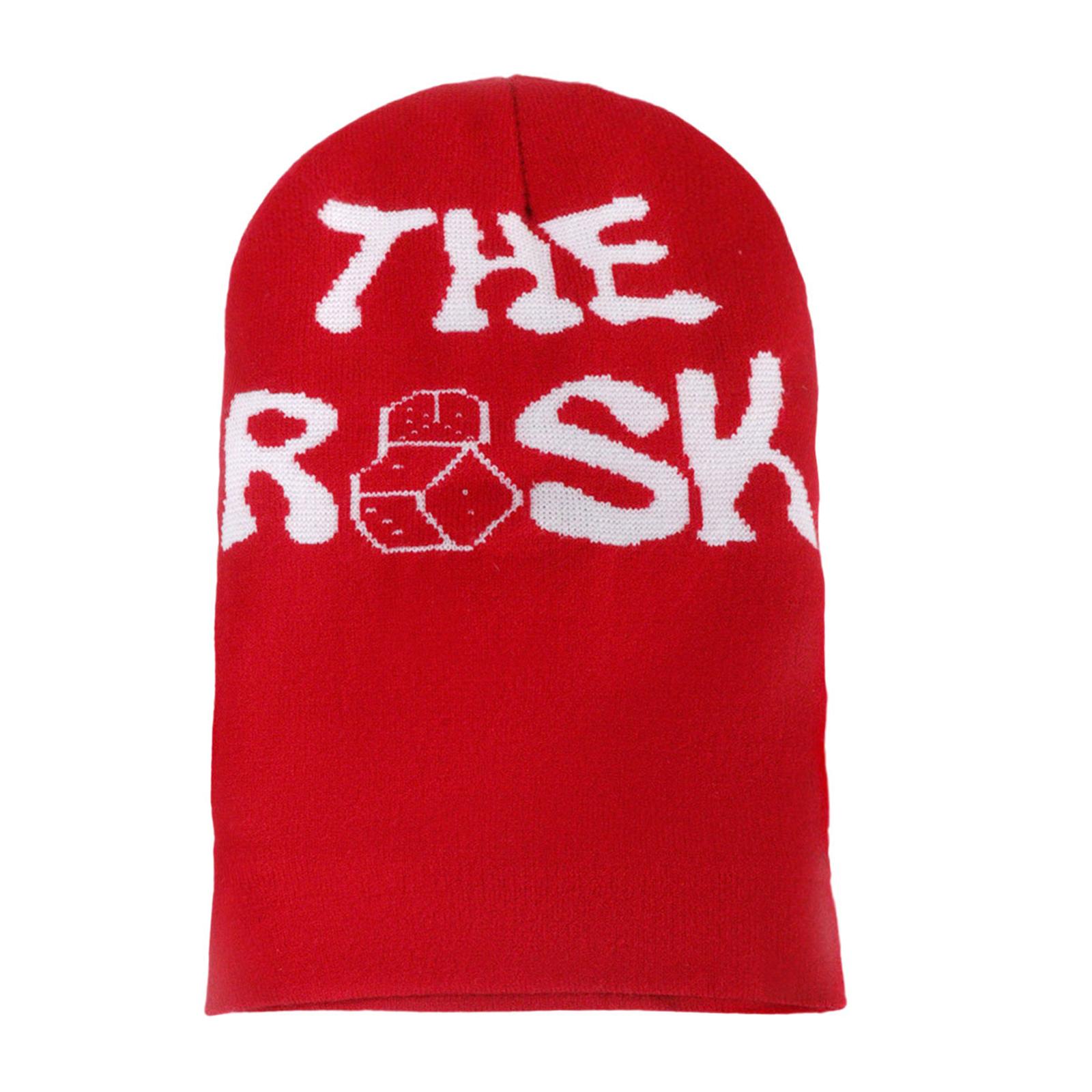 

Теплая вязаная шапка-балаклава для женщин и мужчин, модная жаккардовая шапка с одним отверстием и буквенным принтом, закрывающая лицо, шапка для катания на лыжах