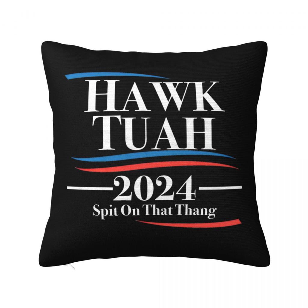 Hawk Tuah Spuug Op Dat Ding 2024 Kussensloop Grappige Meme Kussenhoezen Mode Rits Decor Kussenhoes voor Huis 45x45cm