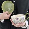French Retro Coffee Cup Design Sense Niche Breakfast Ceramic Mug Housewarming Couple Birthday Gift Souvenir