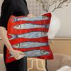 Colorful Sardine Lobster Crab Fish Ocean Pillow Cushion Cover Pillowcase Living Room Sofa Home Decor Customized