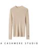 Autumn/Winter 2025 Women's Slim-Fit Striped Cashmere Embroidered Knit Top