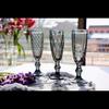 Vintage Tall-Stemmed Champagne and Wine Glasses, Embossed Thickened Juice Cups, Retro Cocktail Style