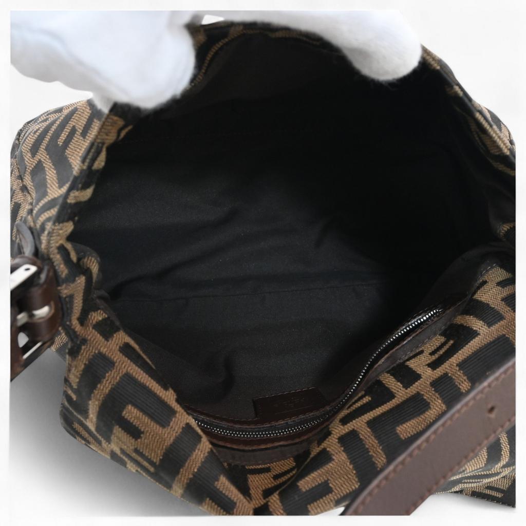 Auth FENDI Zucca Mamma Bucket Shoulder Bag Handbag Tote Bag Canvas 26424 Fe7872cc