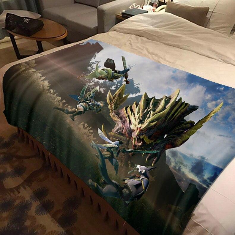 Monster Hunter Game Throw Blanket Bedspread Bed Plaid Rug Bed Covers Sofa Blanket Plaid Blanket Thermal Children'S Blankets