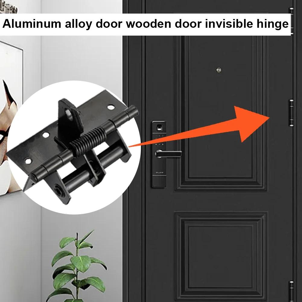 Self Closing Door Hinges Invisible 4 Inch Spring Door Hinge 90-Degree Positioning Heavy Duty Hinges Anti-Rust Household Hardware
