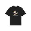 Animal Pattern Letter Print Crew Neck Short Sleeve T-Shirt Men Tops Black KM00103KJ0008-P199