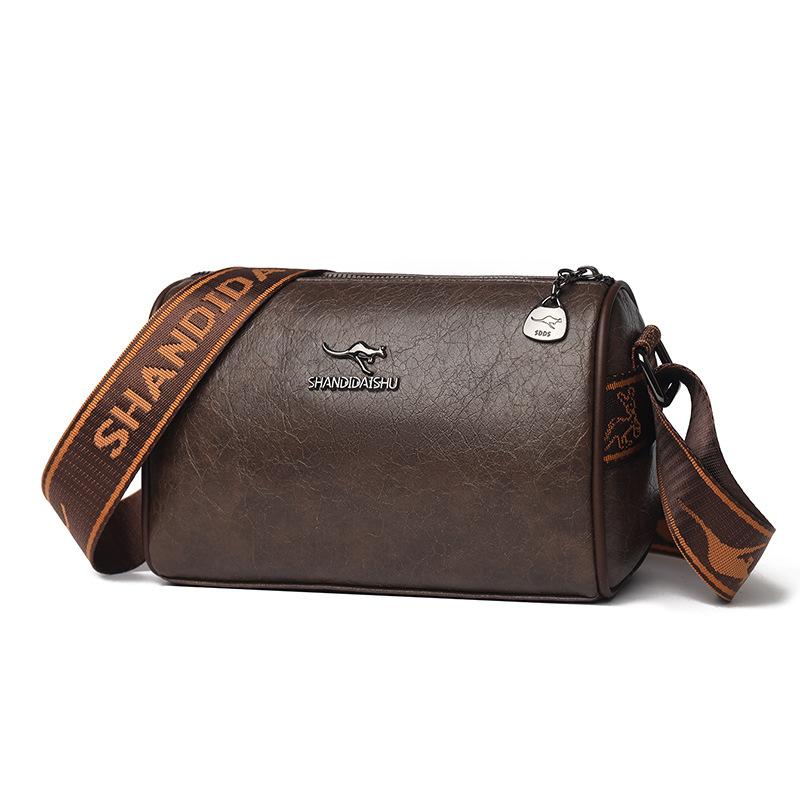 Women's bag new simple and fashionable large-capacity shoulder messenger bag soft leather texture pillow bag trendy