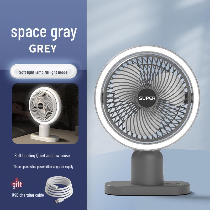 Rechargeable USB Desktop Fan with High Wind Power for Office and Dorm