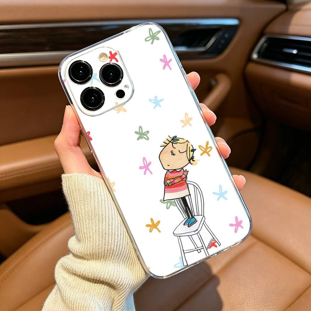 Animation Charlie and Lola Phone Case For iPhone17,16,15,14,13,12,11 ,Pro Max,16/15/14 Plus Transparent Cover