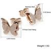 Jewellery Stylish 18k Rose Gold Plated Butterfly Necklace Jewellery Set for Women and Girls