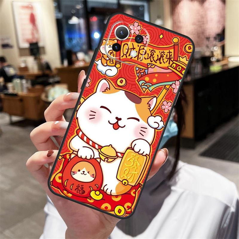 Maneki Neko Lucky Money Cat Case For Xiaomi 17 Pro Max 14 15 Ultra 13T 14T 15T Pro POCO X7 Pro X3 X5 X6 F5 F6 F7 F8 Cover