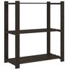 Storage Rack with 3 Shelves Black 80x38x90 cm Solid Pine Wood