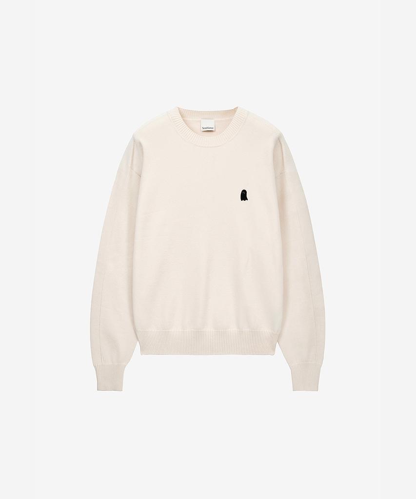 ZIOSONGZIO Semblance Whole Garment Crew Neck Knit Cream Zi2Kt804Cr