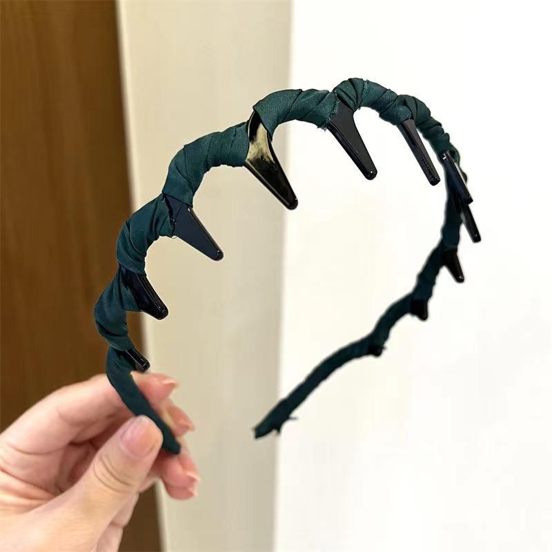 

2025 Нескользящая тонкая повязка на голову с зубчиками – Зажим для непослушных волос для умывания лица