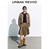 UR Women's Vintage Plaid A-Line Skirt with Contrast Waist