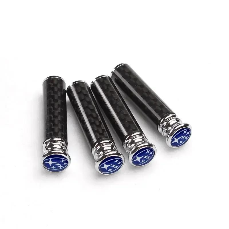 For Subaru STI Forester XV Outback Impreza WRX Legacy BRZ Tribeca Carbon Fiber Car Door Lock Pins Bolt Cover Badge Accessories X5
