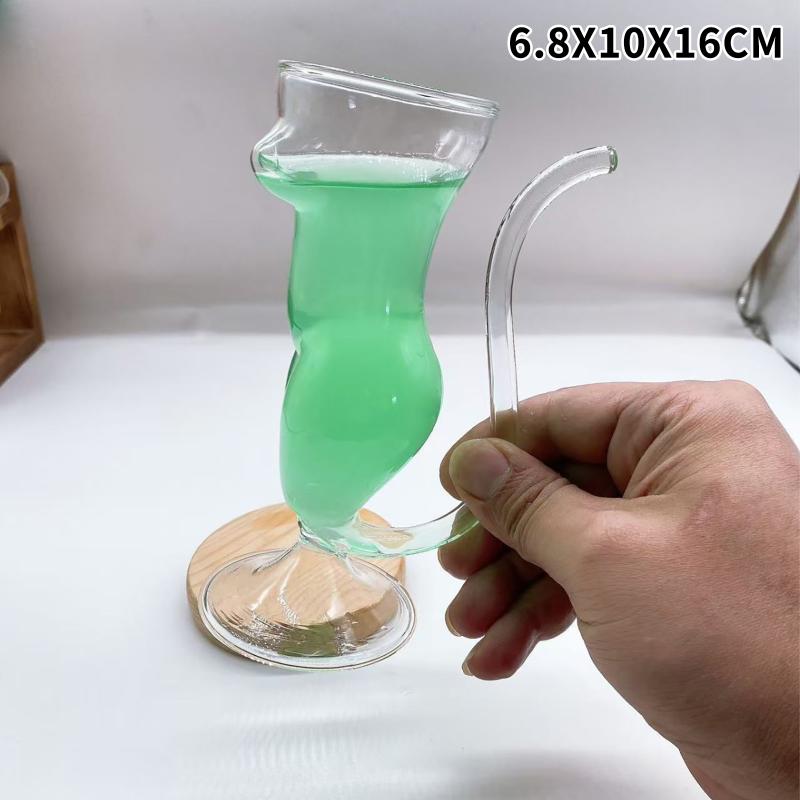 Borosilikatglas Cocktailgläser mit integriertem Strohhalm Transparentes Design Perfekt für Hausbar Partys Getränkeservice