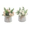 Artificial Flower Potted Plant Faux Rose Flowers In Pots Small Plant Potted Decors for Office Home Desktop and Shelves