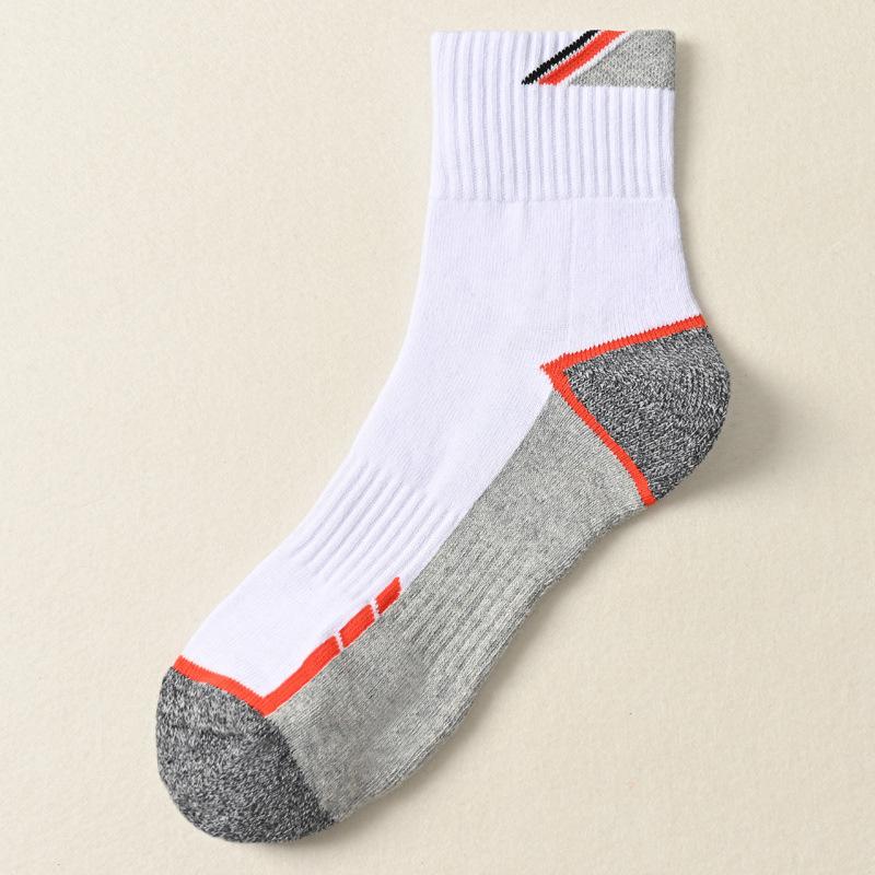5 Pairs of Men's Autumn and Winter Match Color Thick Towel Bottom Sports Sweat Absorption Deodorizing Stockings