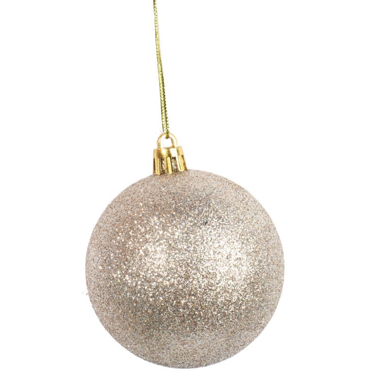 Silver Plastic Baubles 7 cm - Set of 6
