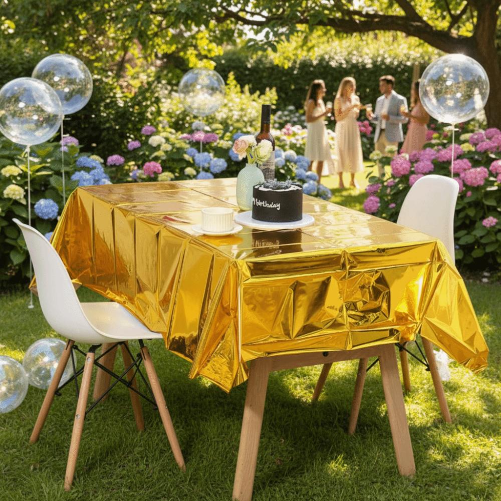 5PCS Shiny Foil Aluminum Film Tablecloth Colorful Table Cover Portable Picnic Blanket  Picnic