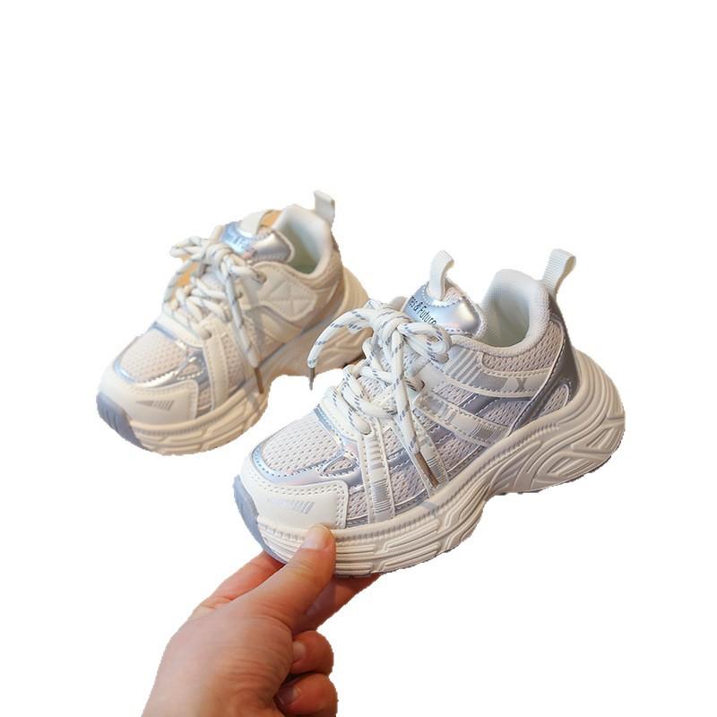 Girls' Shoes, New Autumn Mesh Soft-soled Children's Sneakers, Girls' Lightweight and Breathable Dad Shoes Are Popular