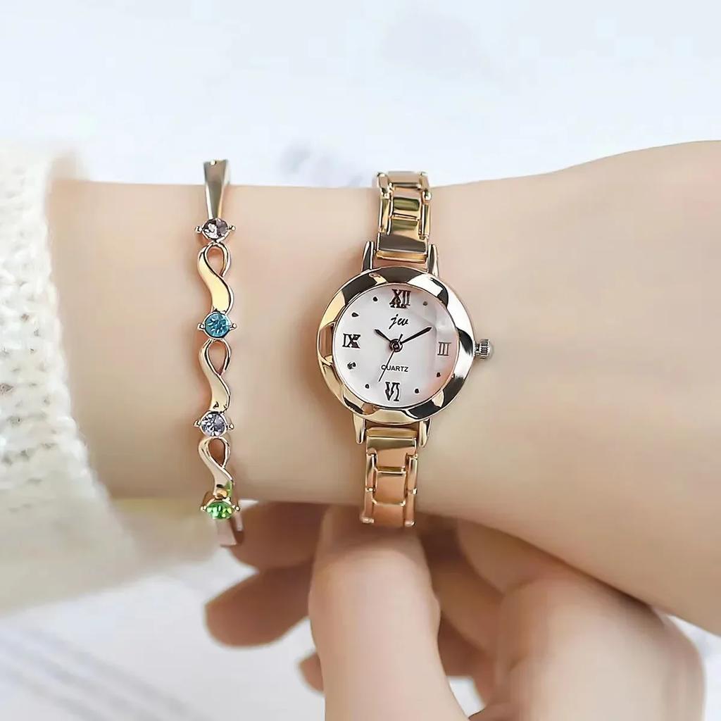 Luxury Ladies Wristwatch Small Dial Watch for Women Silver Stainless Steel Dress Women's Quartz Bracelet Clock Gift Montre Femme