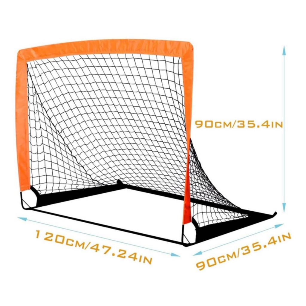 2 Pieces Fold-up Soccer Goal Training Foldable Net Durable Fiberglass Frame Lightweight