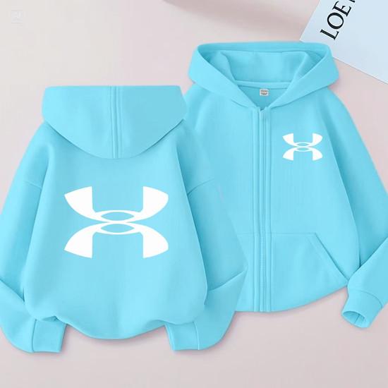 Kinder Strickjacke Herbst Winter Hoodie Reißverschluss Stil Sweatshirt 3-12 Jahre Jungen Mädchen Buchstabe Sport Oberteil Lässige Mode Lockere Jacke Kleidung