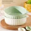 Dual-Ear Ceramic Multipurpose Bowl: Ideal for Salads, Steamed Eggs, Baking, Microwaving, and Serving Soup.