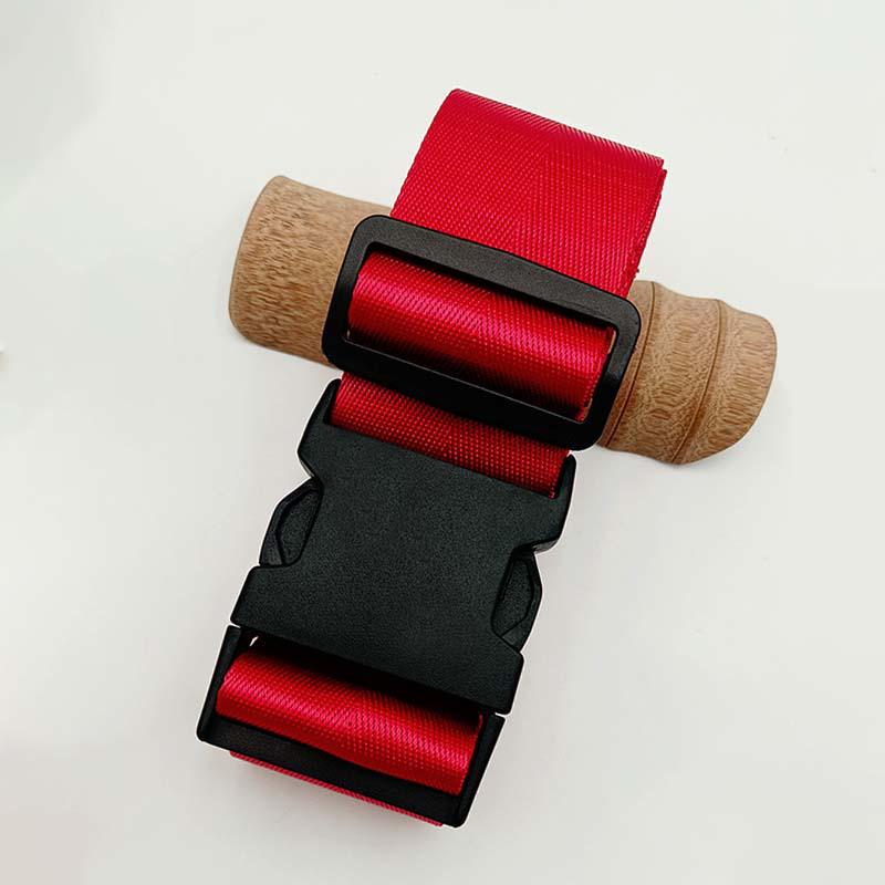 Solid Color Nylon Luggage Strap with Herringbone Pattern, Password Lock, and One-Word Handle